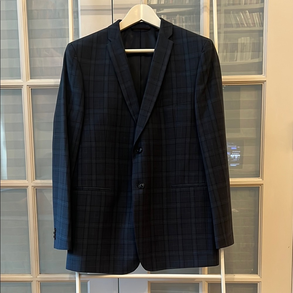 Cool Navy Plaid teen suit